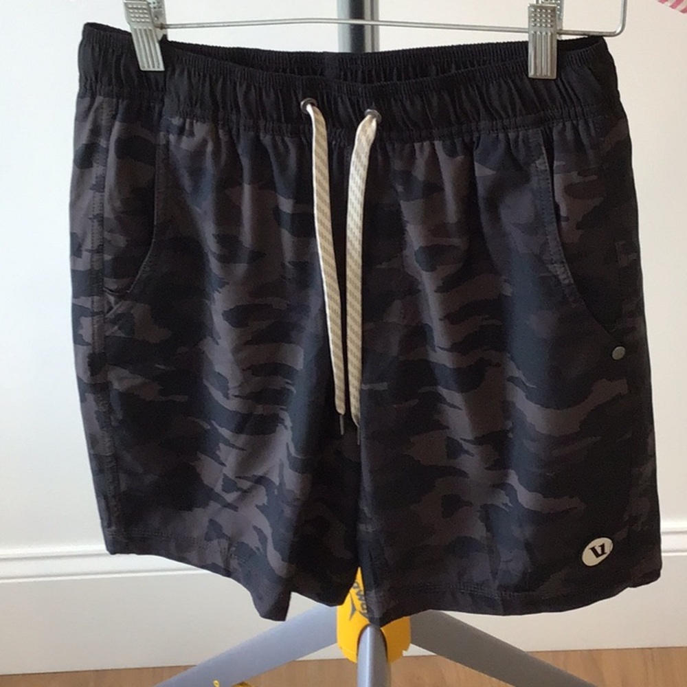 Vuori Black Camo Athletic Shorts